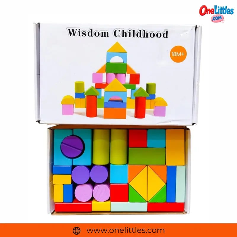 Wooden Shapes Building Blocks - Set of 40 pcs