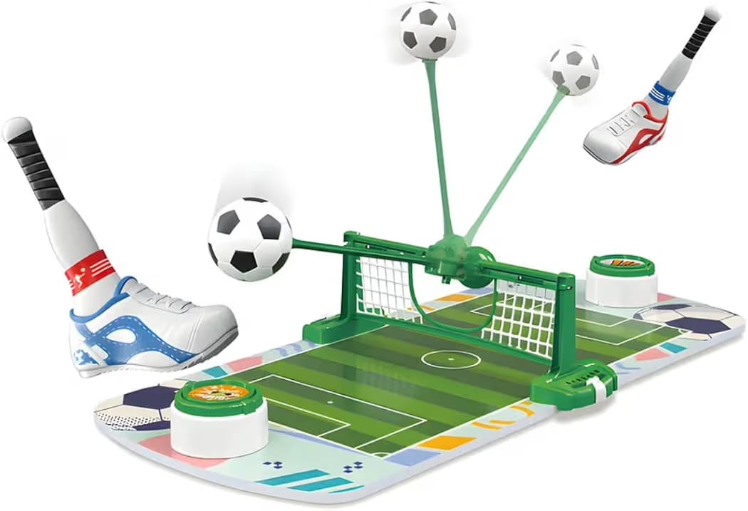 Football Battle Tabletop Soccer Game, Spring-Loaded Launch Pads, Adjustable Height Net