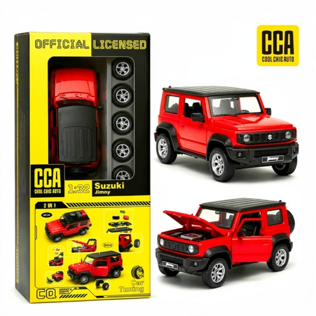 Suzuki Jimny Diecast Model Car 1:32 - 2 in 1 Tuning Set Red