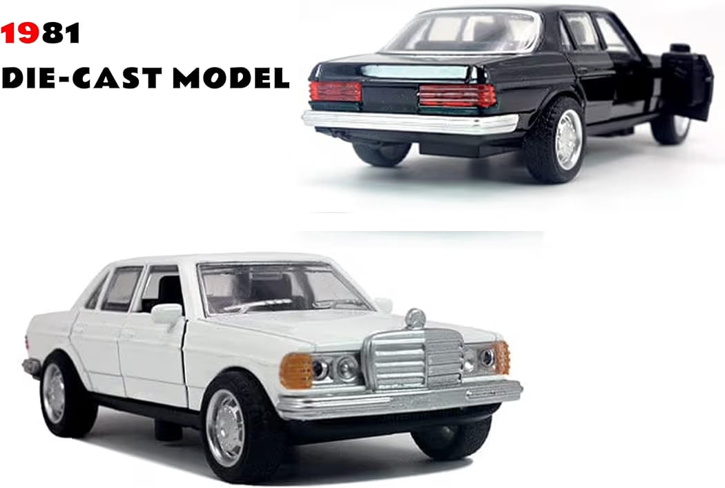 Vintage Benze W123 Metal Diecast Sedan Car Toy โ 1:36 Scale - White