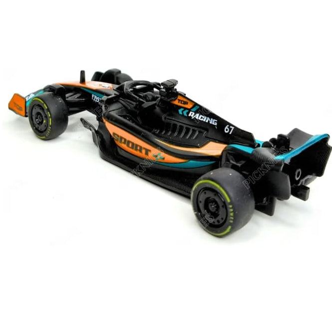 1:36 Scale Diecast F1 Racing Car with Pull Back Action, Metal Body Black