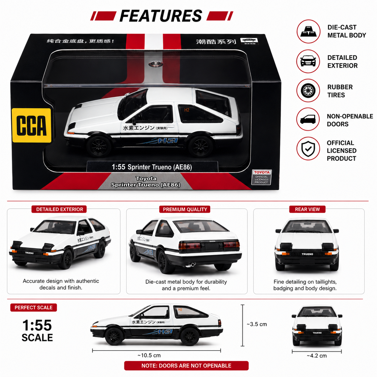 CCA Toyota Sprinter Trueno AE86 1:55 scale