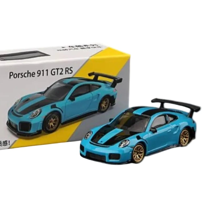 CCA Porsche 911 GT2 RS Diecast Metal S17-01 Model 1:60 Scale Car Blue