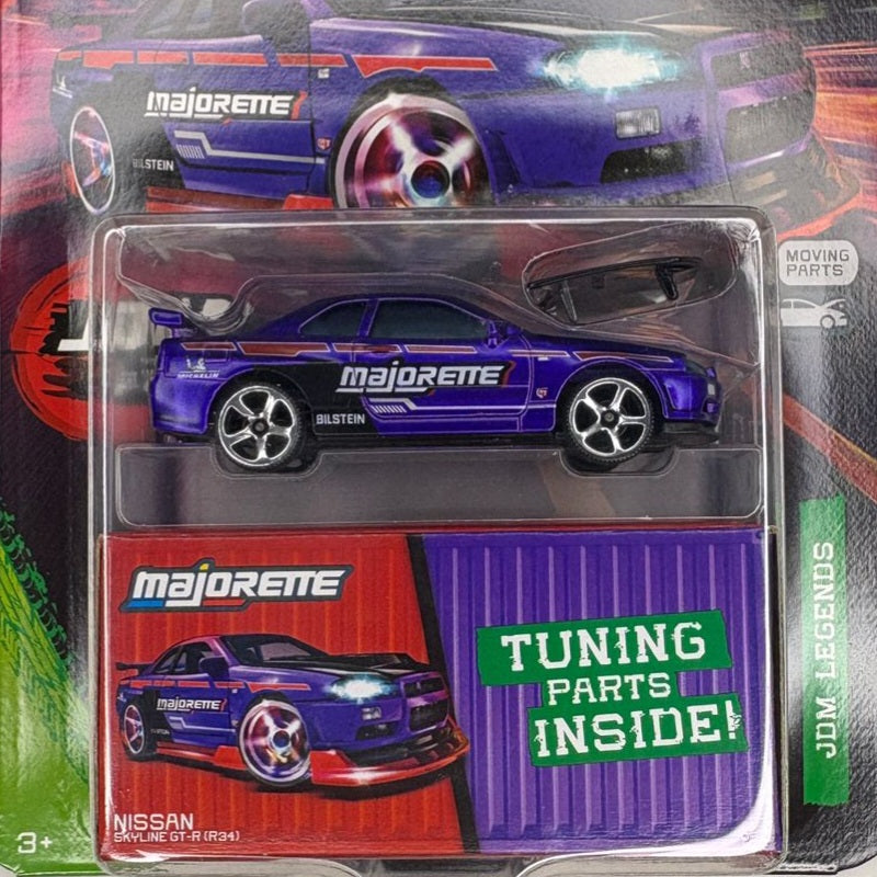 NISSAN SKYLINE GT-R(R34)-MAJORETTE car with tuning parts