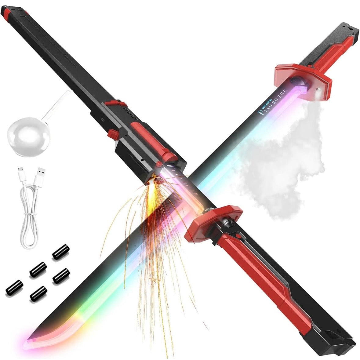 Spark Sword for Kids and Adults, Sparking Sword for Anime Cosplay Red