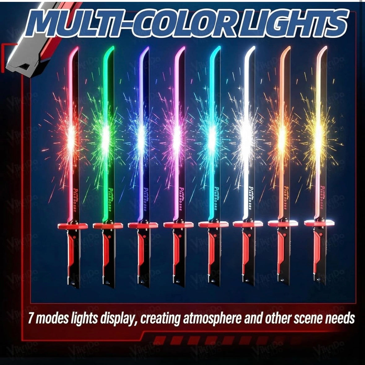 Spark Sword for Kids and Adults, Sparking Sword for Anime Cosplay Red