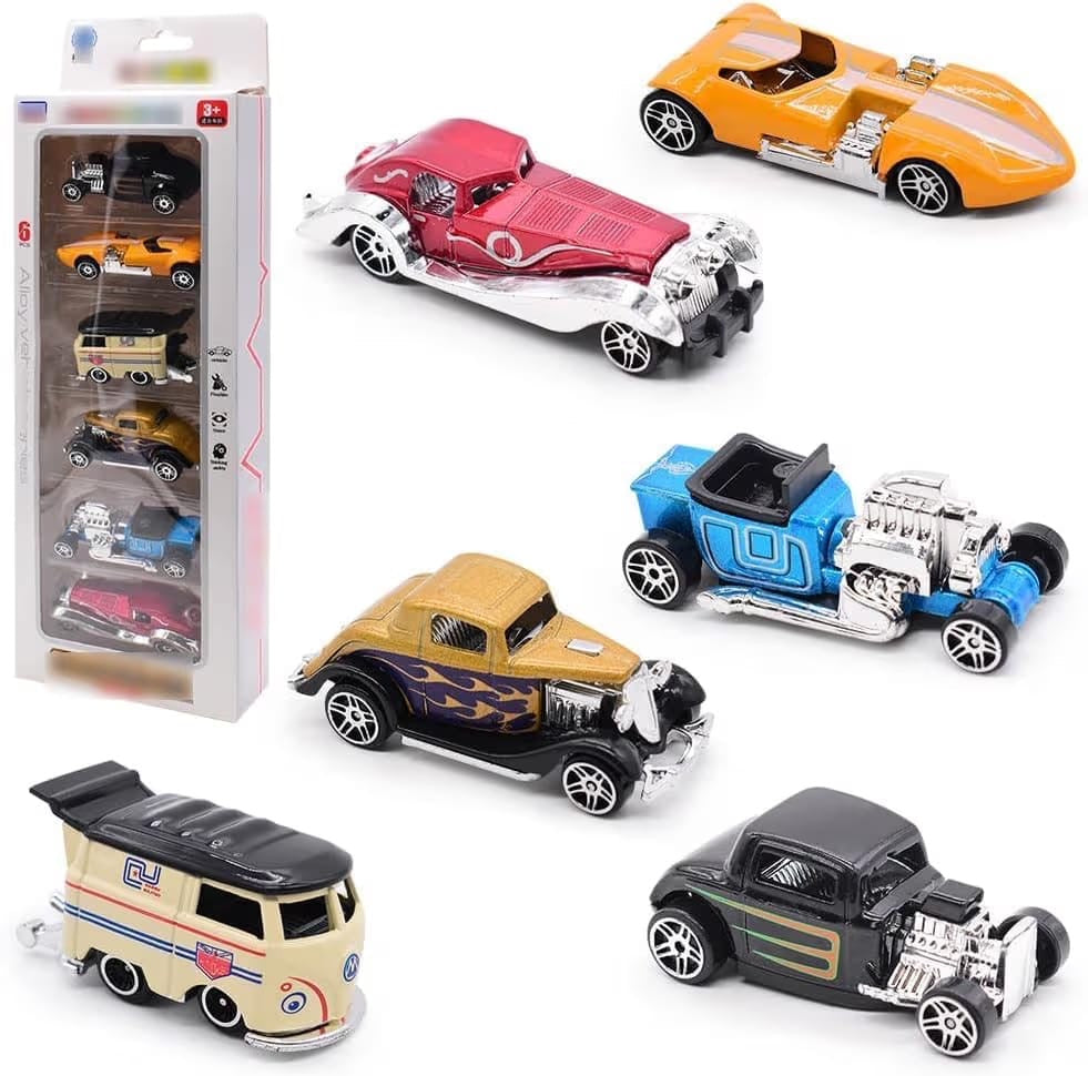 Diecast Vehicle Model Vintage Metal Car 6 Pcs set Vehicles,