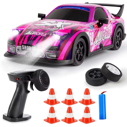 The DRIFT X is a 4WD R/C remote control car
with a 2.4GHz band, 1:22 scale,