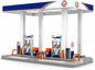 Gulf Oil Gas Station Toy Playset for Kids with Die Cast Car, DIY Assembly Petrol Pump