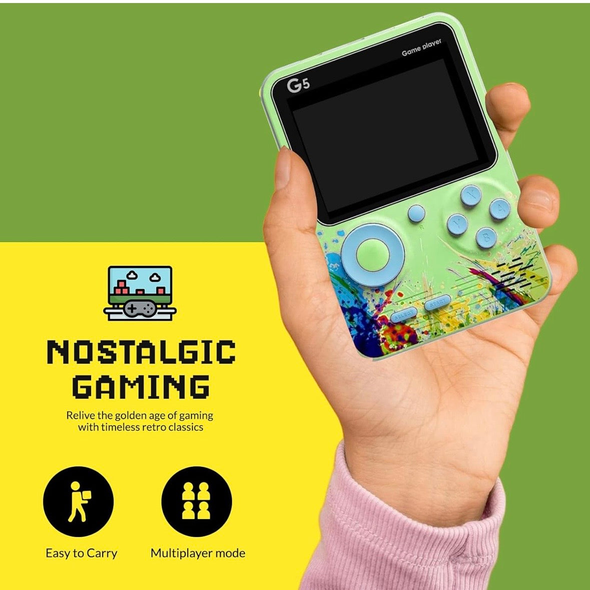 G5 Game with Remote Retro Handheld Game Console with Remote Control | 400+ Classic Built-in Games