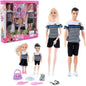 The Happy Family Doll Set Mom, Dad & 2 Little Kids Movable Body Parts Play Doll Set
