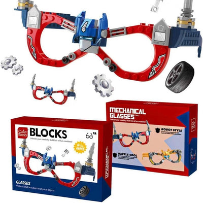 Mech Robot Glass Building Block Set (Red)