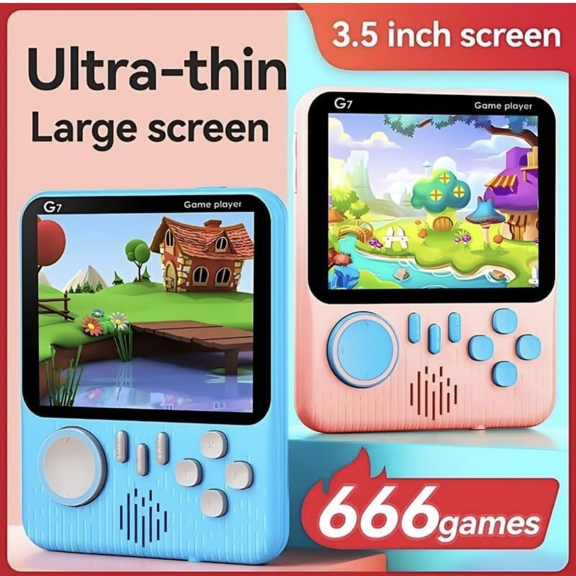 Retro Classic Game Box G7 - 3.5 Inch Screen,666 in1 Games
