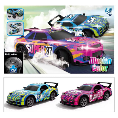 The DRIFT X is a 4WD R/C remote control car
with a 2.4GHz band, 1:22 scale,