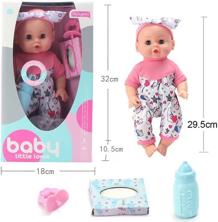 Baby Doll Toy with Feeding Bottle and accessories