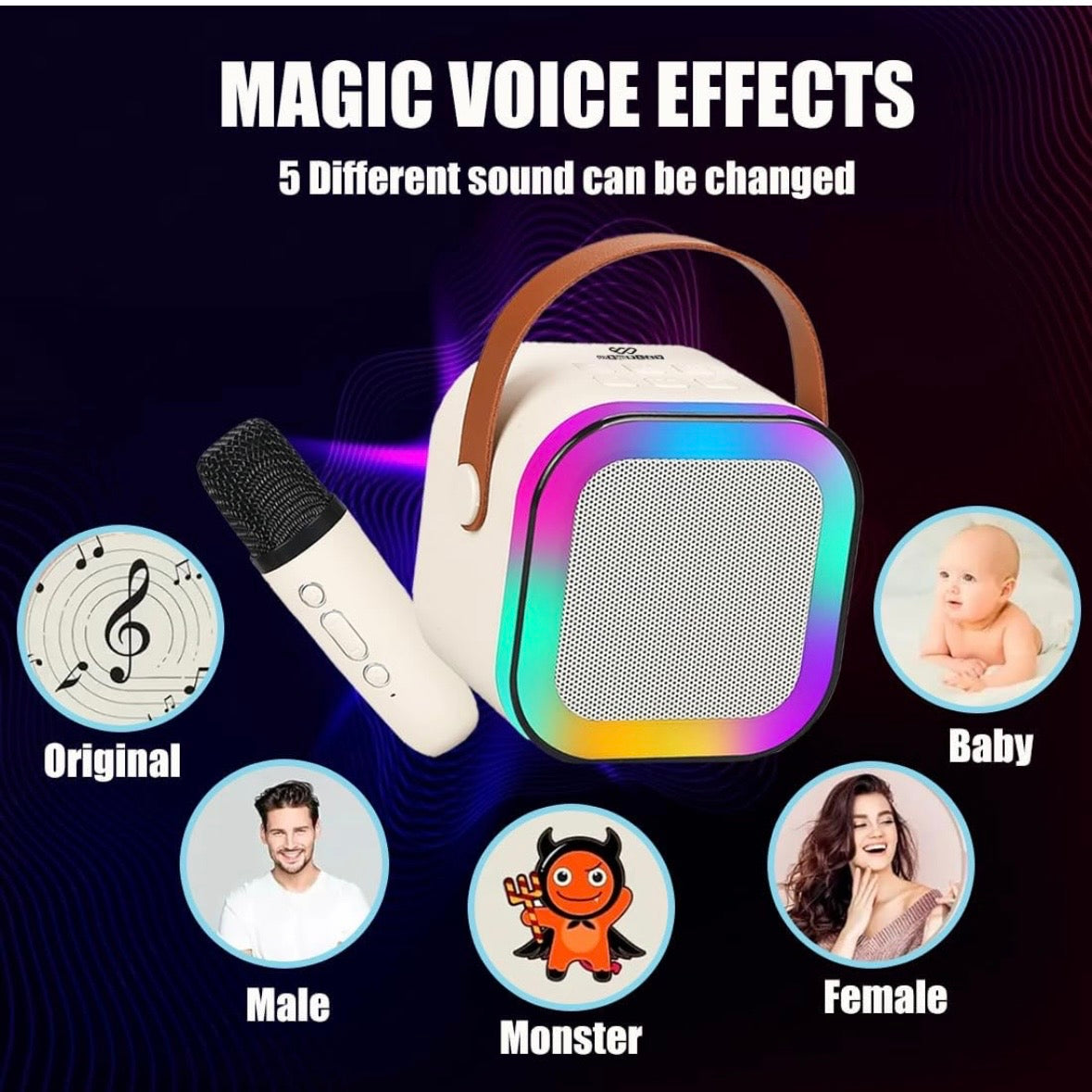 Rechargeable Karaoke Mic with Speaker for Singing