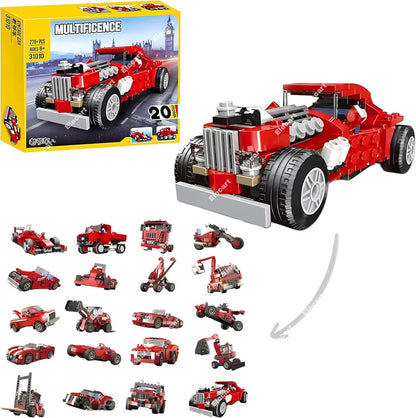20-in-1 Magic Building Blocks Set 278+ Pieces Creative Construction Toy for Kids