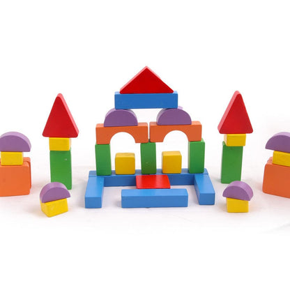 Wooden Shapes Building Blocks - Set of 40 pcs