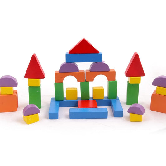 Wooden Shapes Building Blocks - Set of 40 pcs
