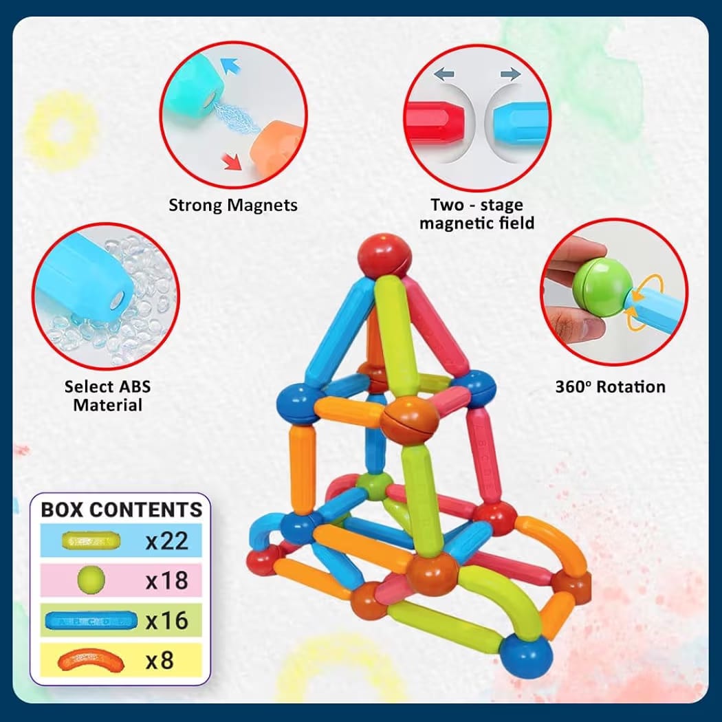 Jumbo Size Magnetic Sticks Building Blocks for Kids Magnetic Toys 42 pcs