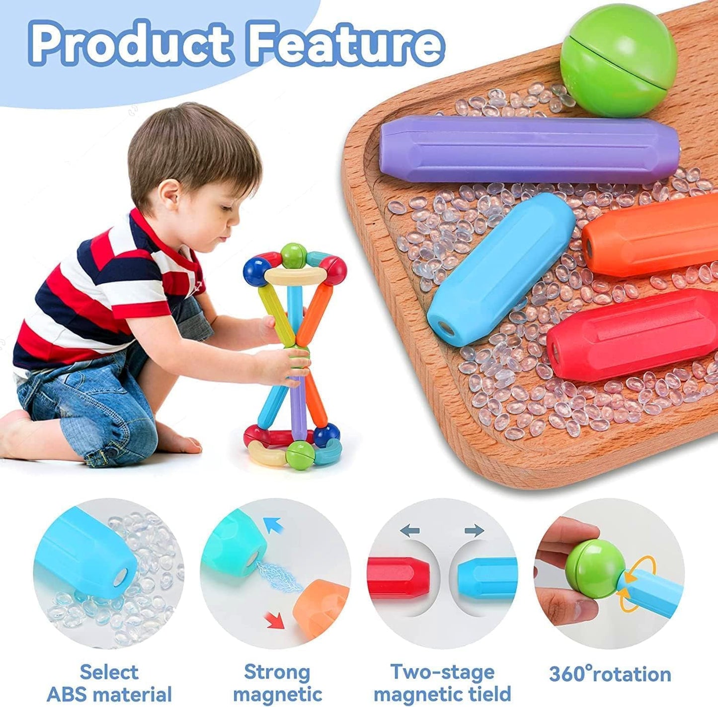 Jumbo Size Magnetic Sticks Building Blocks for Kids Magnetic Toys 42 pcs