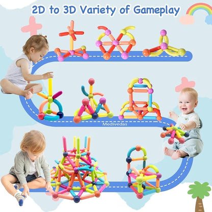 Jumbo Size Magnetic Sticks Building Blocks for Kids Magnetic Toys 25 pcs