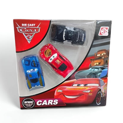 Cars Die-Cast Toy Set - Lightning McQ , Blue Race Car, and Black Model Car | Collectible Toys