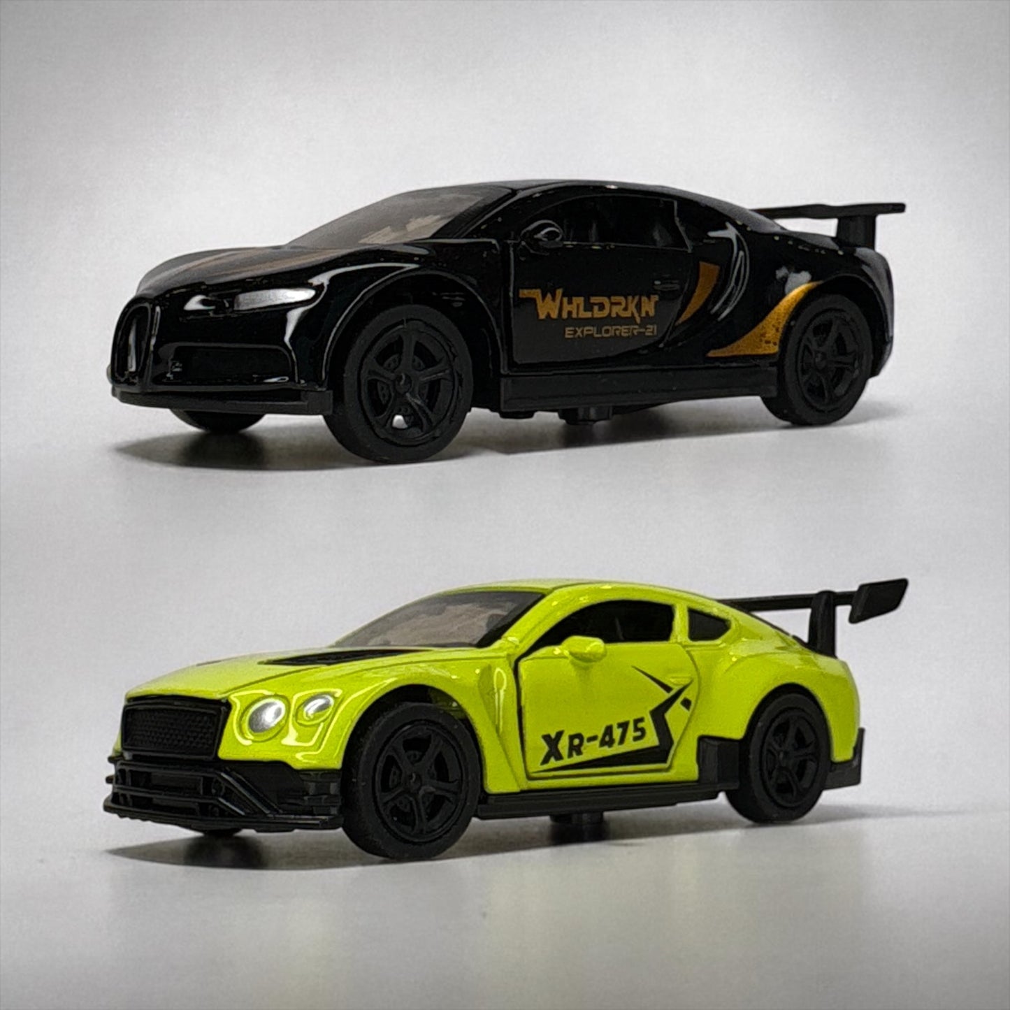 Pack of 2 Mini Metal Die-Cast Toy Sports Car | Durable Body Openable Doors
