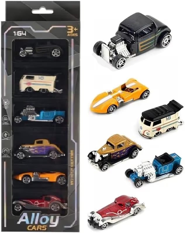 Diecast Vehicle Model Vintage Metal Car 6 Pcs set Vehicles,