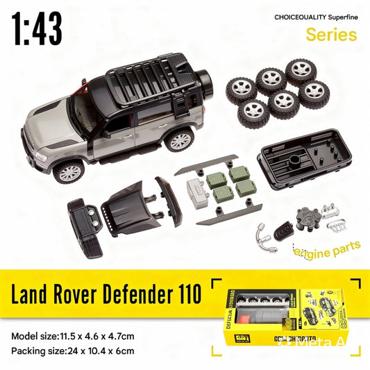 Land Rover Defender 110 Diecast Model Car 1:43 - 2 in 1 Tuning Set Grey
