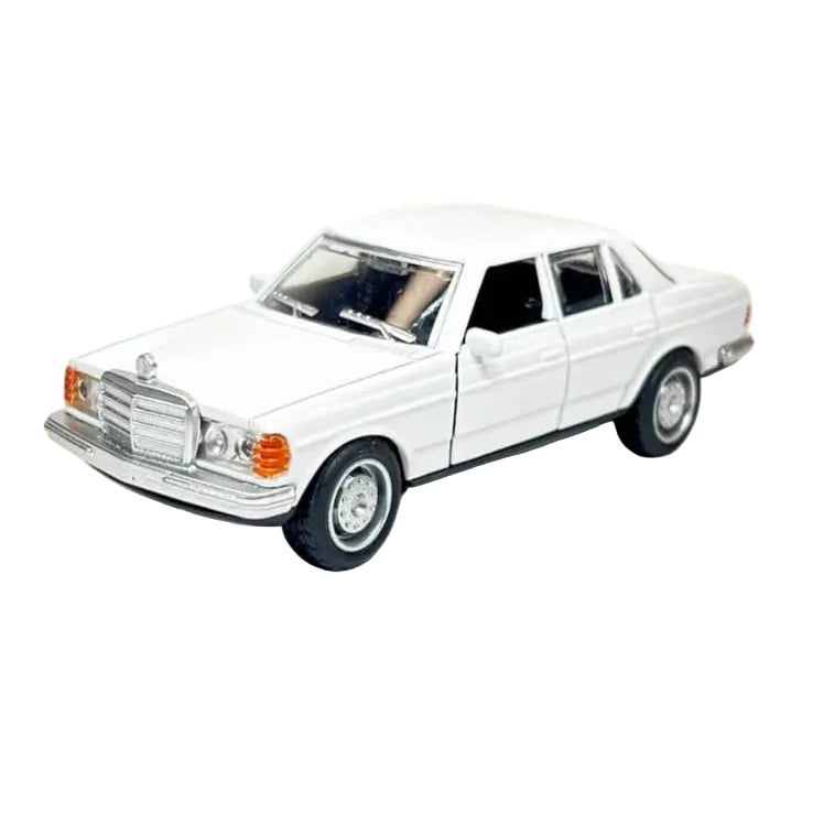 Vintage Benze W123 Metal Diecast Sedan Car Toy – 1:36 Scale - White
