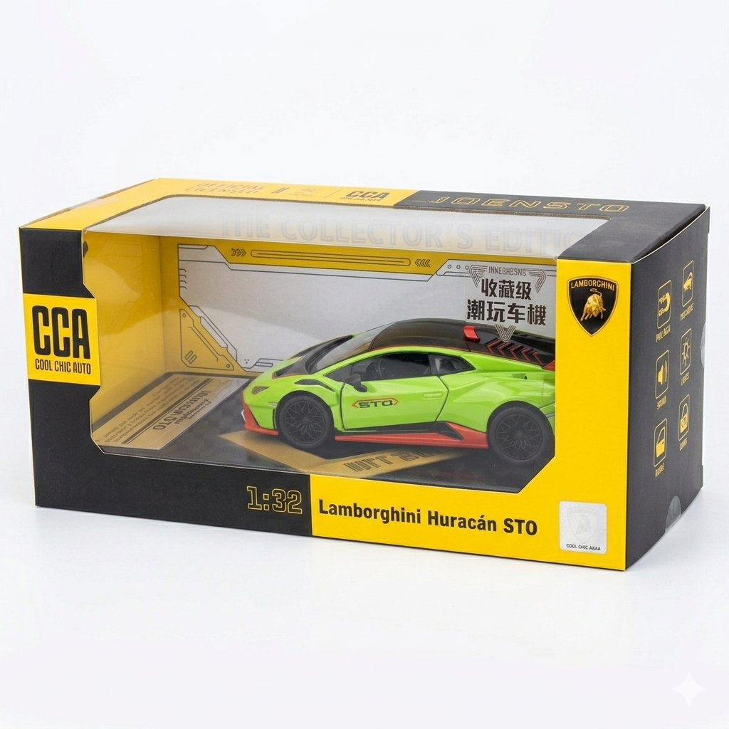 CCA Official Licensed Lamborghini Huracàn STO 1:32 Scale model Diecast car Green