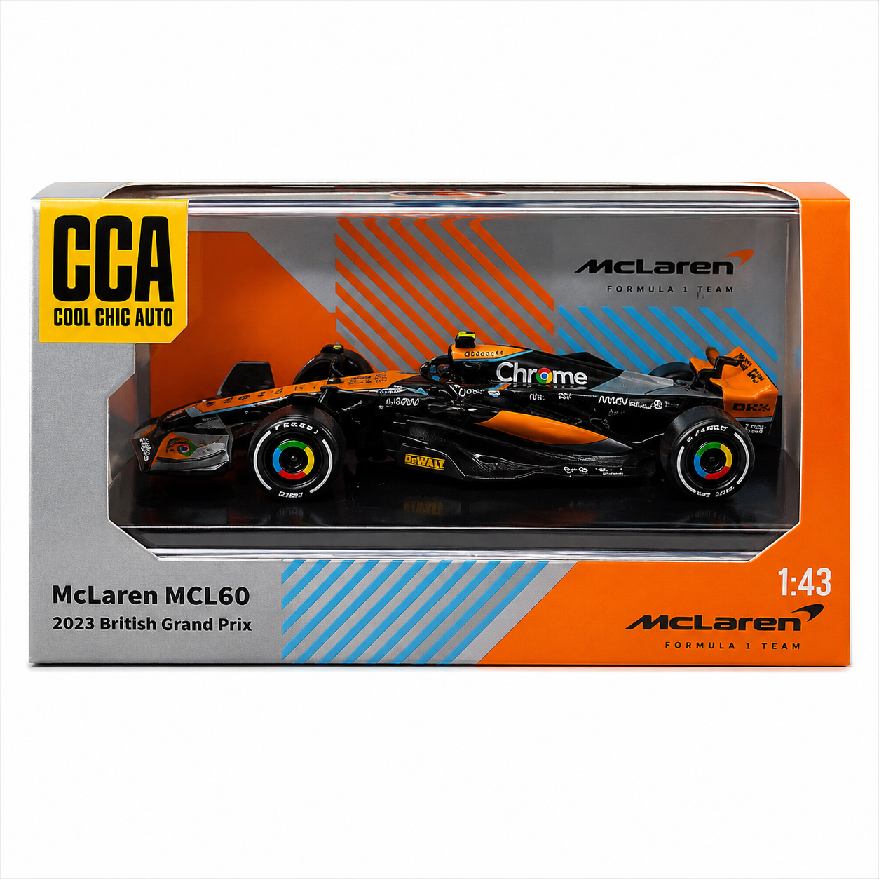 CCA McLaren MCL60 2023 British Grand Prix Scale - 1:43 ready for display