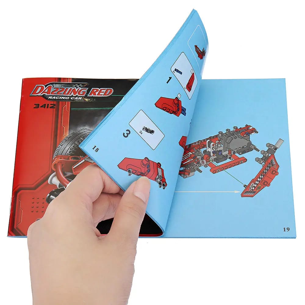 Tech Bricks Dazzling Red Racing Car, 158+ Pieces, Pull Back Block Car