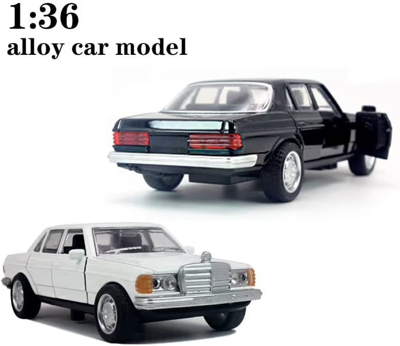 Vintage Benze W123 Metal Diecast Sedan Car Toy – 1:36 Scale - Black