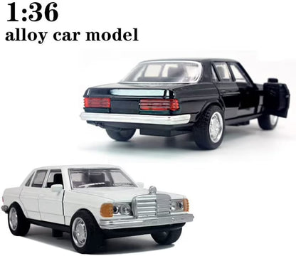 Vintage Benze W123 Metal Diecast Sedan Car Toy – 1:36 Scale - Black
