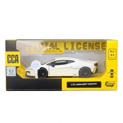 CCA Lamborghini Temerario 1:32 Scale model Diecast car White with Light and music effects