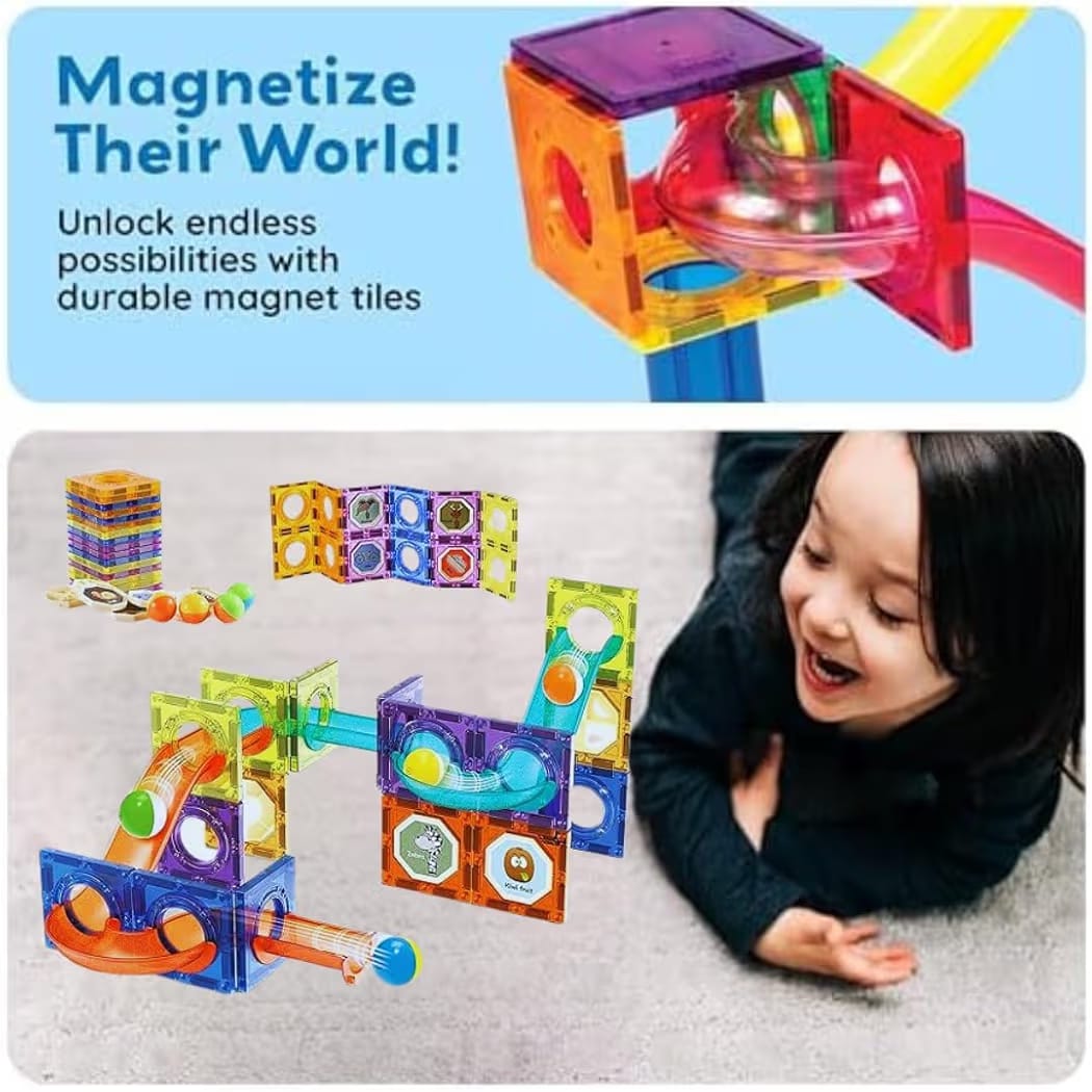 Magnetic Tiles Building Blocks Set, 100 pcs