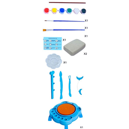 Ceramic Painting Electric Pottery Table | Kids Pottery Wheel Set with Clay, Tools and Paints