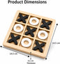 Wudly Wooden Tic Tac Toe Game for Kids & Adults