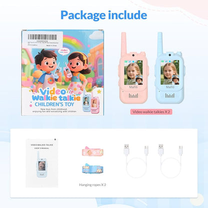 Video Walkie Talkies for Kids 2 Pack Rechargeable Birthday Gift Toddler Toys