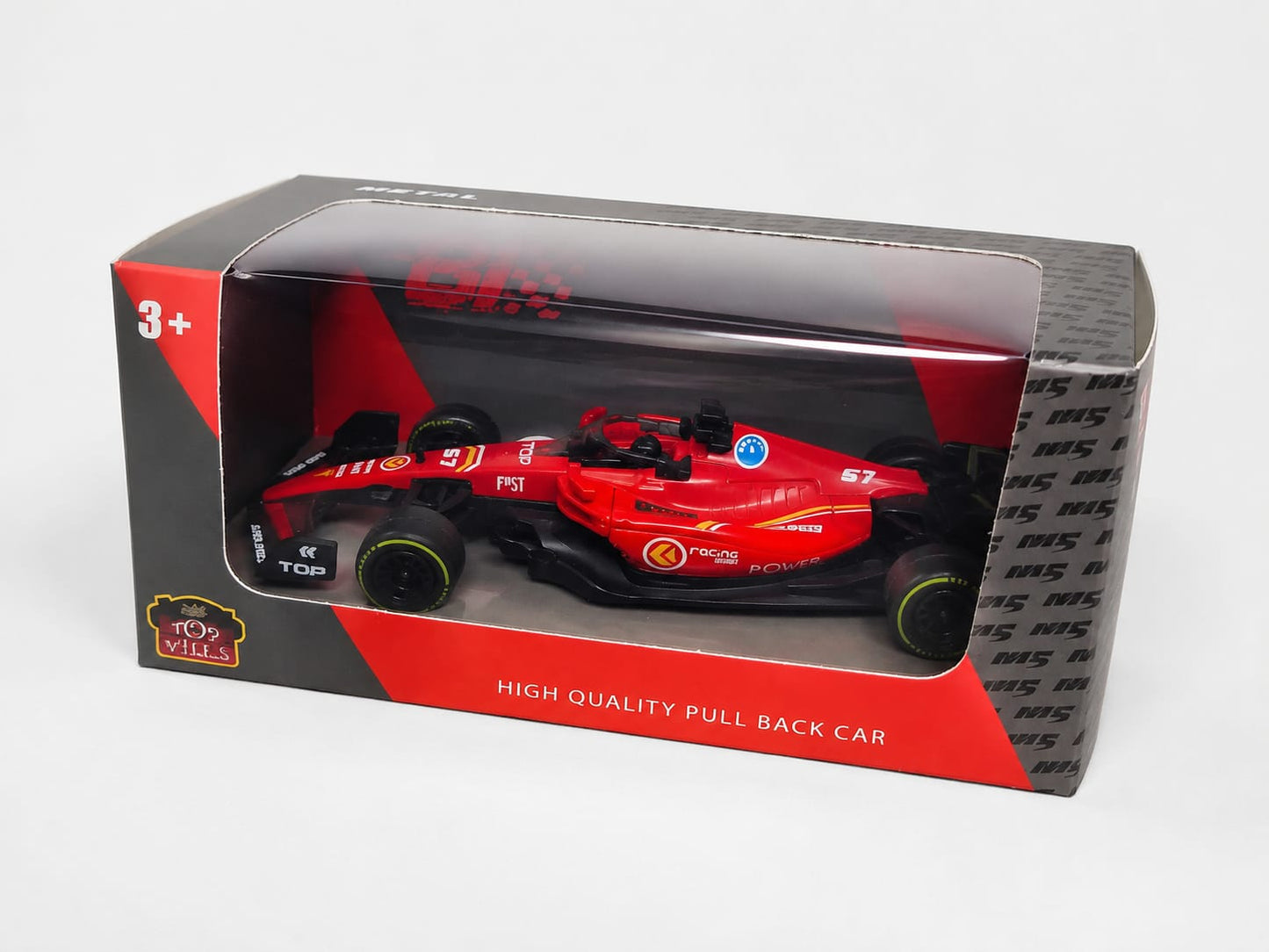 1:36 Scale Diecast F1 Racing Car with Pull Back Action, Metal Body Red