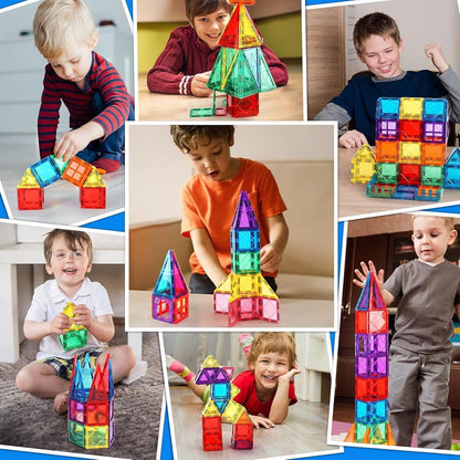 Magnetic Tiles Building Blocks Set, 100 pcs