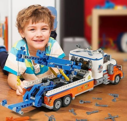 City Construction Truck Building Block Set, Road Rescue Vehicle