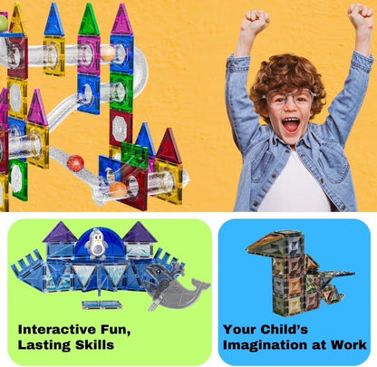 Magnetic Tiles Building Blocks Set, 100 pcs
