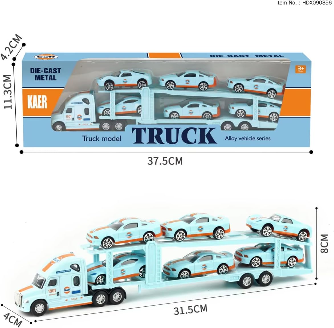 Diecast Truck Toy Car Model Removable Transport Container Lorry Vehicle with Light Pull Back Toy Boys