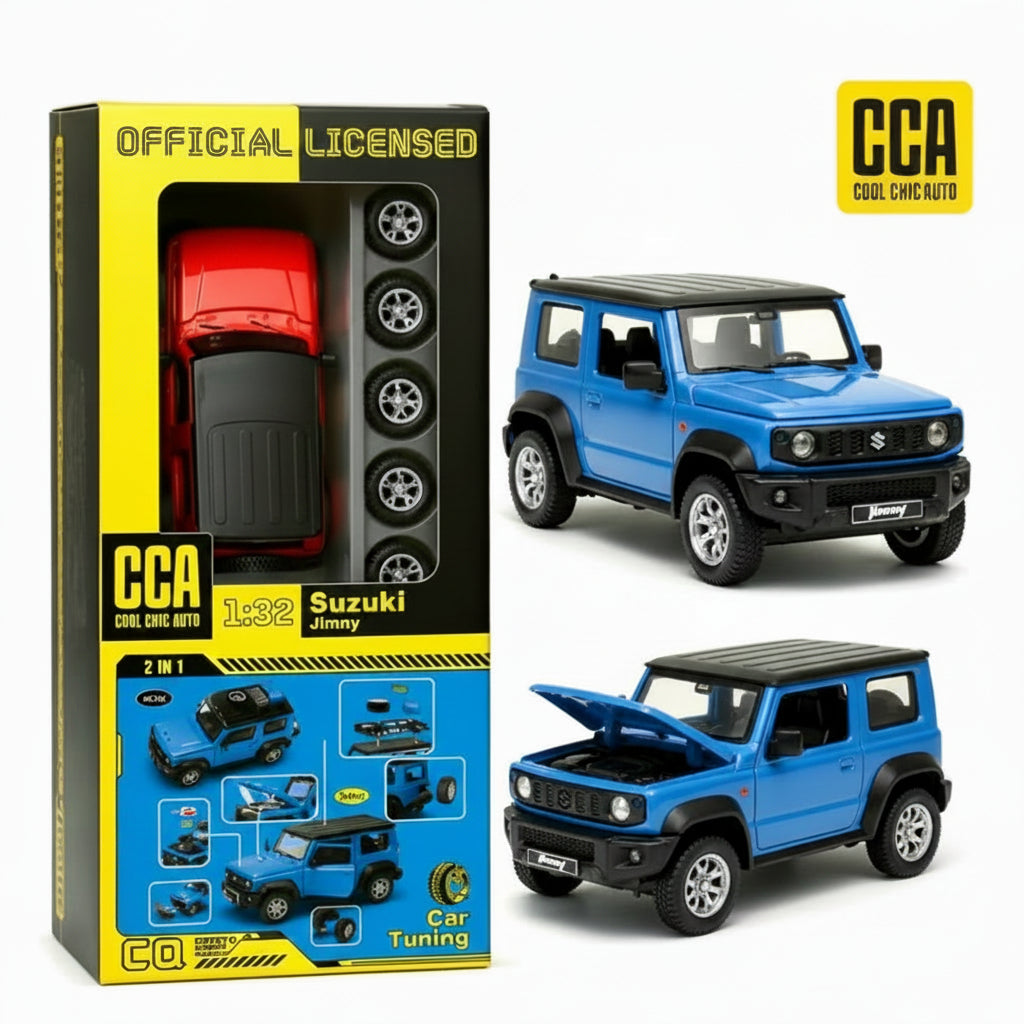 Suzuki Jimny Diecast Model Car 1:32 - 2 in 1 Tuning Set Blue
