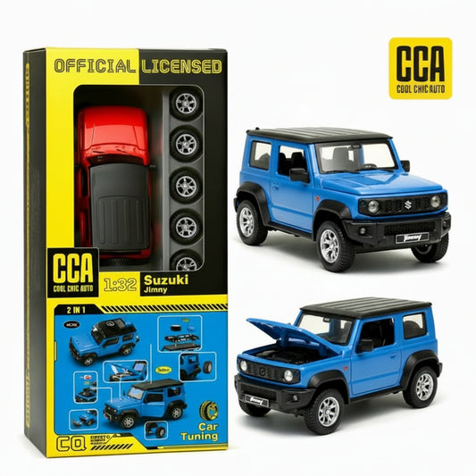 Suzuki Jimny Diecast Model Car 1:32 - 2 in 1 Tuning Set Blue