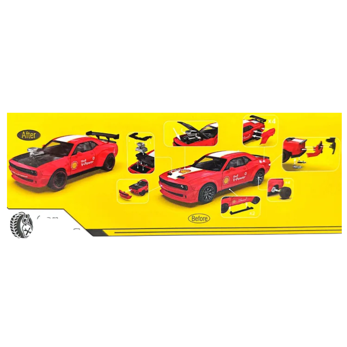 CCA Shell Theme  2022 Dodge Challenger SRT Jailbreak 2 in 1 Car Tuning Set 1:36 Scale