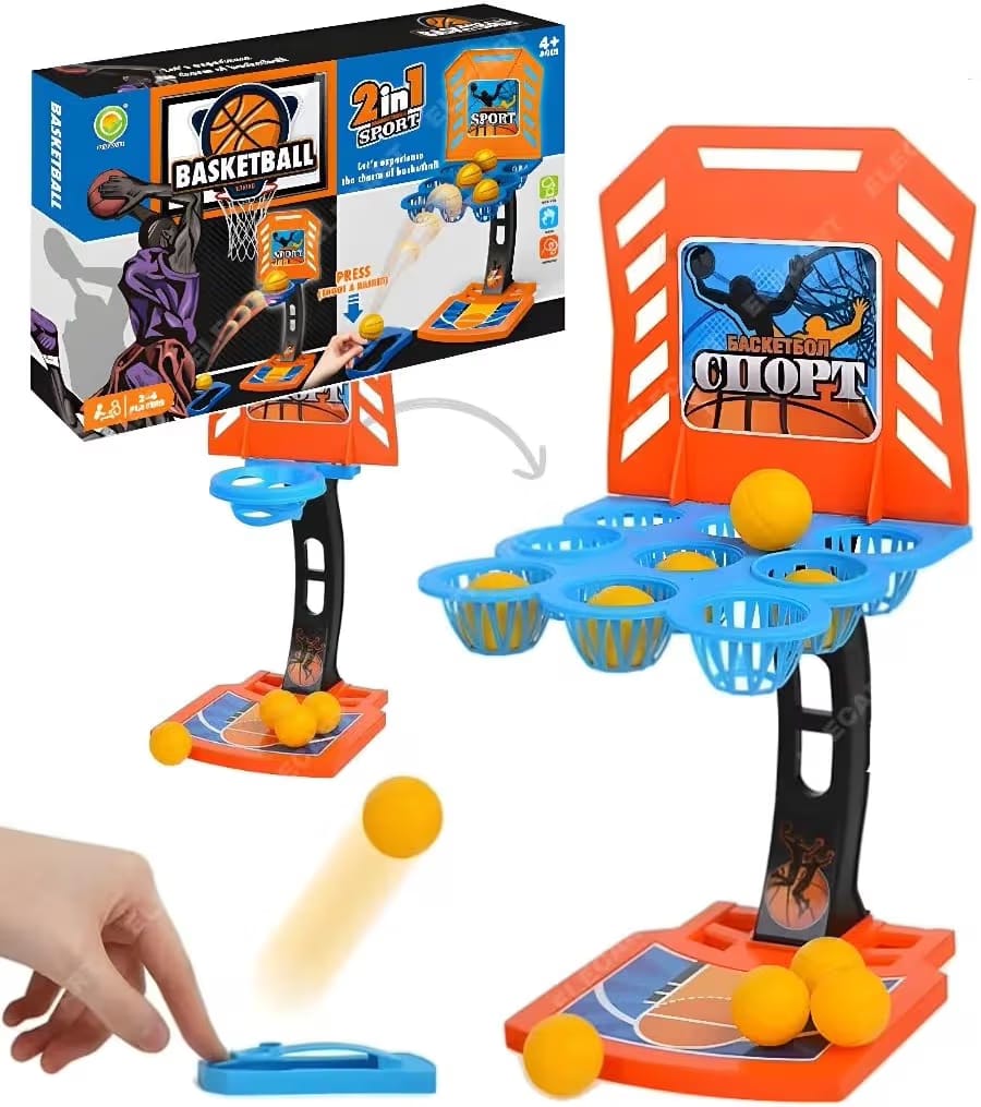 2-in-1 Tabletop Basketball Shooting Game for Kids